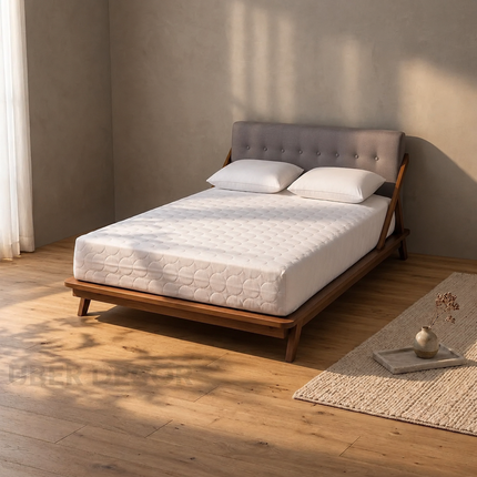 Sleepwood Mid-Century Upholstered Platform Customisable Bed for Urban Interiors