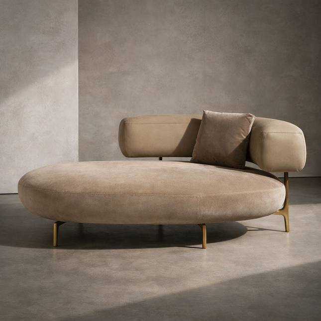 Solea Curve – Modern Chaise Lounge with Armrest for Living Room & Lounge Spaces