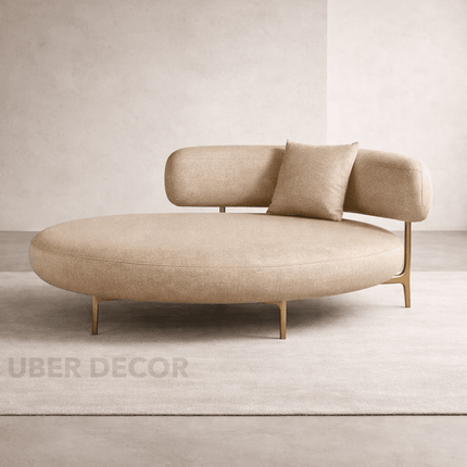 Solea Curve – Modern Chaise Lounge with Armrest for Living Room & Lounge Spaces