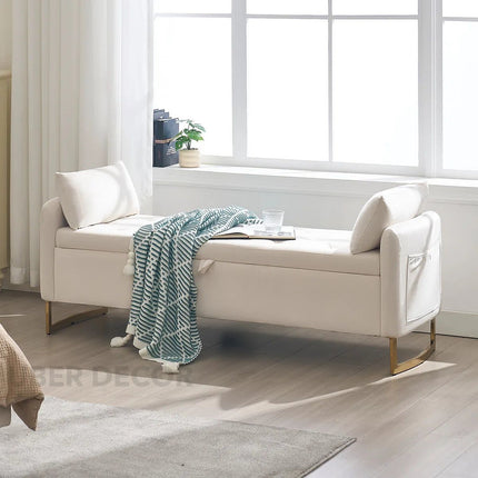 Norelle Contemporary Luxe Flip Top Storage Bench – Modern American-Inspired King Bed Companion for Bedroom & Lounge