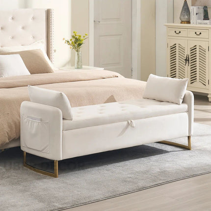 Norelle Contemporary Luxe Flip Top Storage Bench – Modern American-Inspired King Bed Companion for Bedroom & Lounge