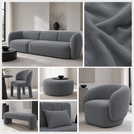 MILANO - Upholstery Fabric- Steel