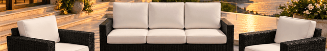 Sunavera Sofa & Chair Set with Center Table Coastal Outdoor Seating for Garden Terraces, Verandas & Poolside Decks