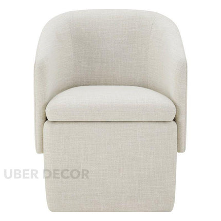 Kiva Modern Storage Dining Chair Custom Made Barrel Back Design with Hidden Compartment Ideal for Dining Room Living Area - Uber Decor