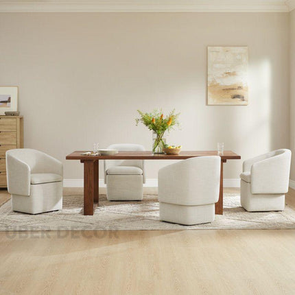 Kiva Modern Storage Dining Chair Custom Made Barrel Back Design with Hidden Compartment Ideal for Dining Room Living Area - Uber Decor