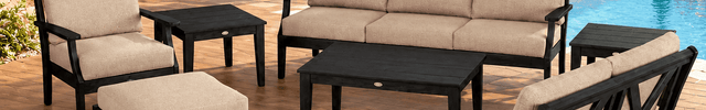Terranook Outdoor Sofa, Chair & Table Set Classic Patio Seating Ensemble for Lawns, Courtyards & Veranda Spaces