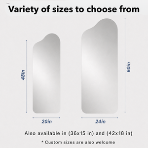Tesso Frameless Full Length Arched Floor Mirror for Bedroom - Uber Decor