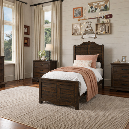 Timbercrest Heirloom Bed – Classic Wooden Design with Arched Headboard
