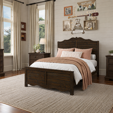 Timbercrest Heirloom Bed – Classic Wooden Design with Arched Headboard