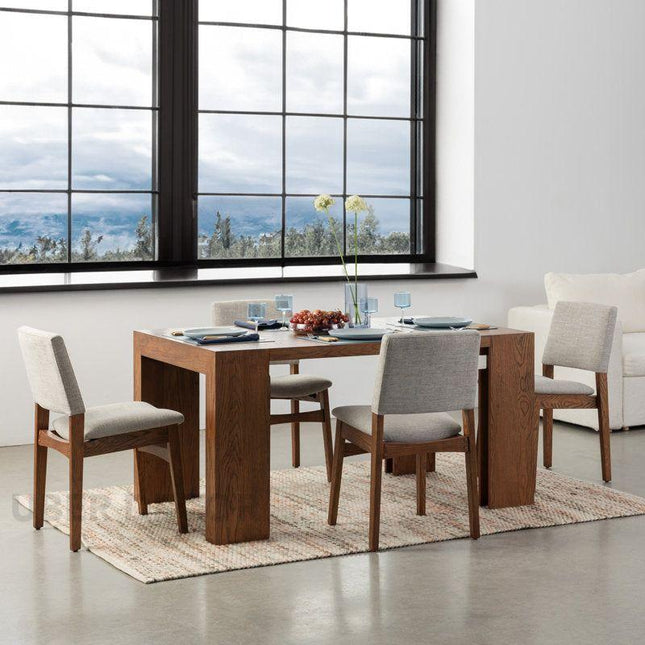 Veroa Mid Century Dining Chair Set of 2 Solid Wood Legs Custom Made Design Ideal for Dining Room Kitchen Dining Area - Uber Decor