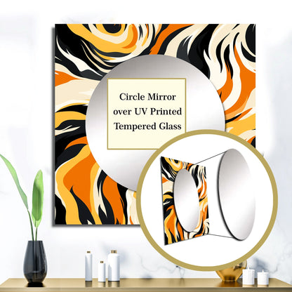 Multicolor Zebra Printed Square Wall Mirror - Tempered Glass Printed Wall Mirror