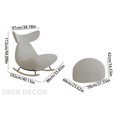 NUBIYA – Nordic Modern Rocking Lounge Chair for Living Room & Relaxed Interiors - Uber Decor