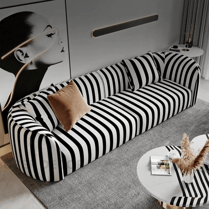 Varanasi 84 inch 3-Seater Modern Sofa Striped Statement Couch for Living Room