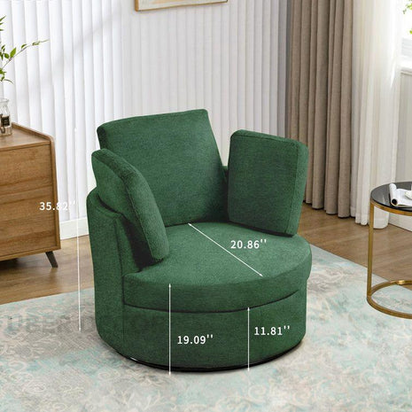Sorelle- Round Base 360 Revolving Swivel Chair with Hidden Storage- Ideal for Kids, Living Room or Bedroom - Uber Decor