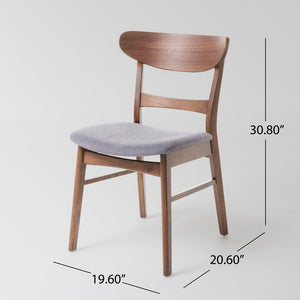 Moro Set of 4 Mid-Century Modern Dining Chairs with Curved Wood Back and Upholstered Seat - Uber Decor