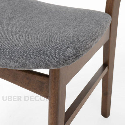 Moro Set of 4 Mid-Century Modern Dining Chairs with Curved Wood Back and Upholstered Seat - Uber Decor