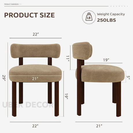 ModForma Contemporary Dining Chair Set of 2 Mid Century Modern Solid Wood Legs Custom Made Design Ideal for Dining Room Kitchen Dining Area - Uber Decor