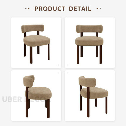 ModForma Contemporary Dining Chair Set of 2 Mid Century Modern Solid Wood Legs Custom Made Design Ideal for Dining Room Kitchen Dining Area - Uber Decor