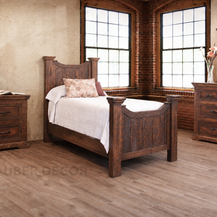 Valoria Rustic American Panel Customisable Bed for Country-Style Bedrooms