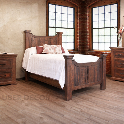 Valoria Rustic American Panel Customisable Bed for Country-Style Bedrooms