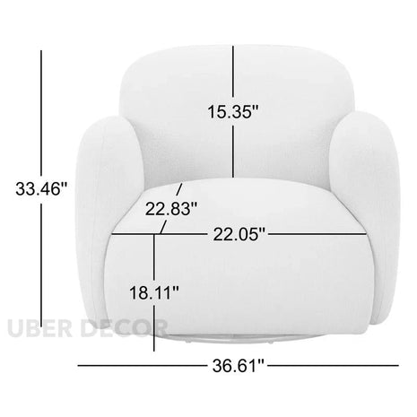 Varina- Modern Curved 360 Revolving Swivel Armchair with Deep Seat and Soft Cushion - Uber Decor