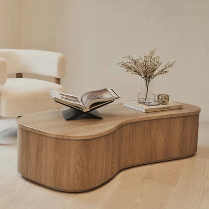 Belait Organic Coffee Table Contemporary Luxe Italian Inspired Minimal Designer Center Table Custom Finish Statement Table for Designer Studio