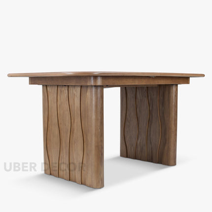 Axton Heritage Dining Table Mid Century Modern Architectural Design Scandinavian Inspired Solid Wood Legs Natural Finish Dining Furniture for Dining Room