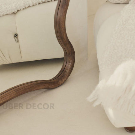 Seraphina Wavy Teak Floor Mirror – Artistic Full-Length Mirror for Bedroom & Living Room