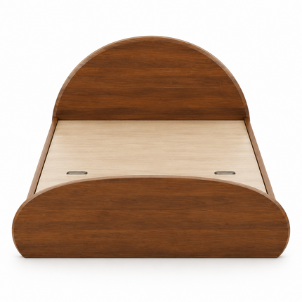 Warm Arc Bed – Curved Wooden Frame Arch-Inspired Minimalist Bed