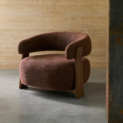 Tranquil Arc Living Room Chair Mid Century Modern American Inspired Solid Wood Frame Fixed Base Contemporary Chair Lounge and Bedroom