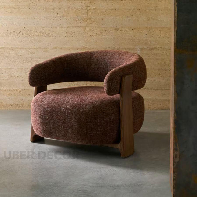 Tranquil Arc Living Room Chair Mid Century Modern American Inspired Solid Wood Frame Fixed Base Contemporary Chair Lounge and Bedroom