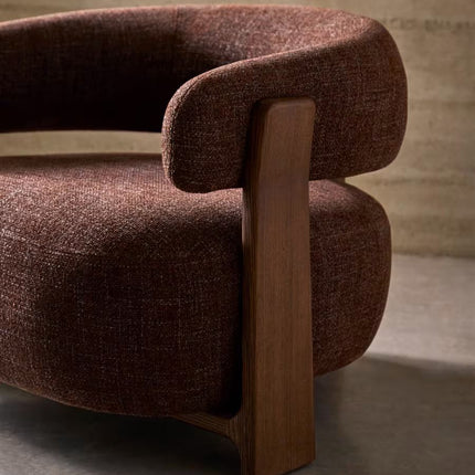 Tranquil Arc Living Room Chair Mid Century Modern American Inspired Solid Wood Frame Fixed Base Contemporary Chair Lounge and Bedroom