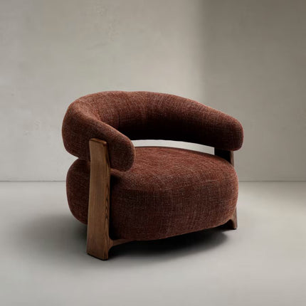 Tranquil Arc Living Room Chair Mid Century Modern American Inspired Solid Wood Frame Fixed Base Contemporary Chair Lounge and Bedroom