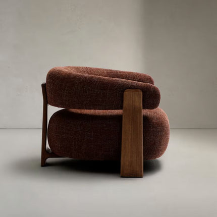 Tranquil Arc Living Room Chair Mid Century Modern American Inspired Solid Wood Frame Fixed Base Contemporary Chair Lounge and Bedroom