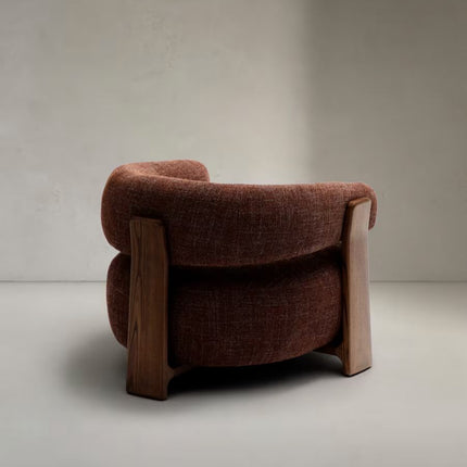 Tranquil Arc Living Room Chair Mid Century Modern American Inspired Solid Wood Frame Fixed Base Contemporary Chair Lounge and Bedroom