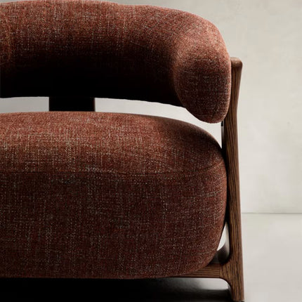 Tranquil Arc Living Room Chair Mid Century Modern American Inspired Solid Wood Frame Fixed Base Contemporary Chair Lounge and Bedroom