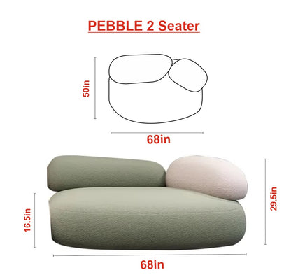 Cobblestone Pebble Curved Fabric Sofa – Artistic Rock-Inspired Modular Design Sofa Set for Living Room