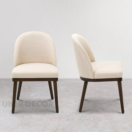 Evara Modern Dining Chair Set of 2 Mid Century Design Solid Wood Legs Custom Made Ideal for Dining Room Kitchen Dining Area - Uber Decor