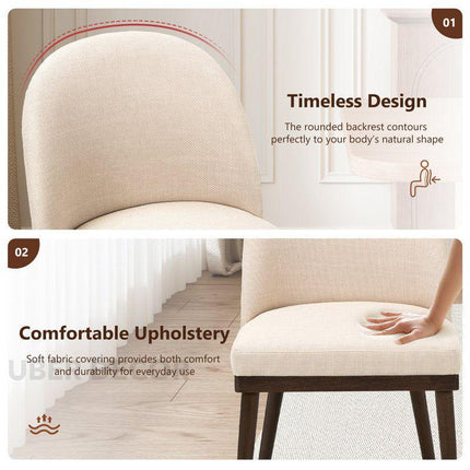 Evara Modern Dining Chair Set of 2 Mid Century Design Solid Wood Legs Custom Made Ideal for Dining Room Kitchen Dining Area - Uber Decor