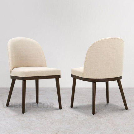 Evara Modern Dining Chair Set of 2 Mid Century Design Solid Wood Legs Custom Made Ideal for Dining Room Kitchen Dining Area - Uber Decor