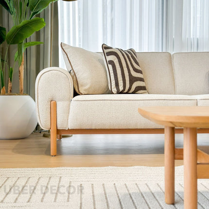 Winnipeg Luxury Modern Sofa Set with Wooden Legs and Plush Upholstery Customisable Designer Sofa for Living Room