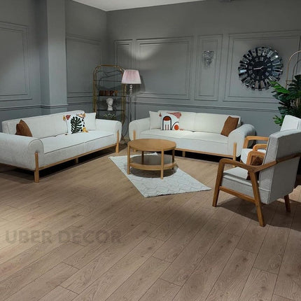 Winnipeg Luxury Modern Sofa Set with Wooden Legs and Plush Upholstery Customisable Designer Sofa for Living Room