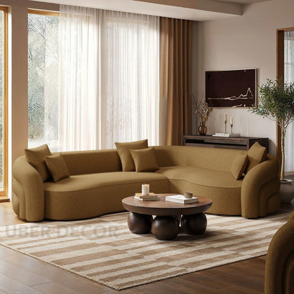 Lubeck Sculptural Sectional Sofa with Organic Silhouette Customisable Luxury Corner Couch for Elegant Contemporary Interiors