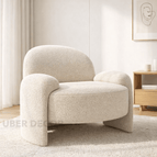 Cream Beige Fuzzy Boucle
