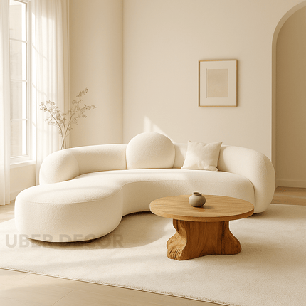 Brisbane Curved Sofa Modern Japandi Wabi-Sabi Style Designer Couch