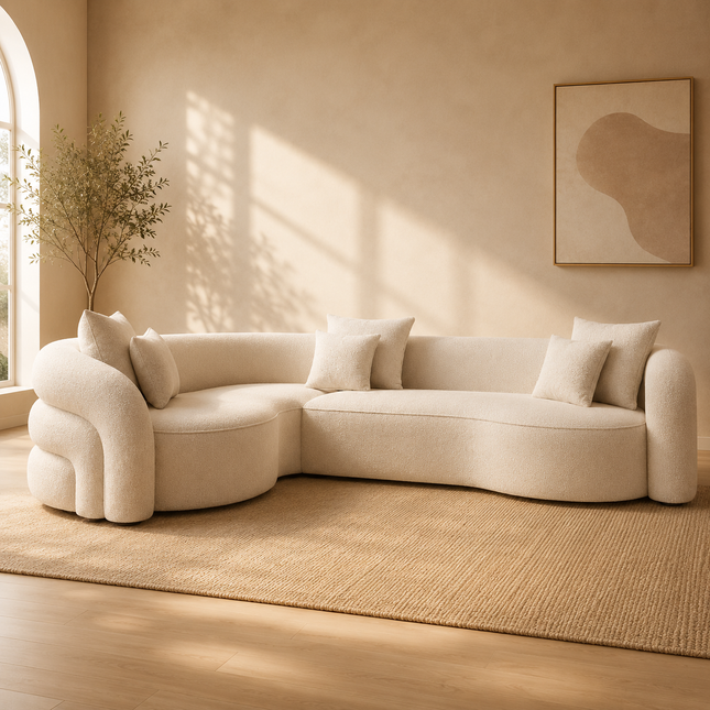 Lubeck Sculptural Sectional Sofa with Organic Silhouette Customisable Luxury Corner Couch for Elegant Contemporary Interiors