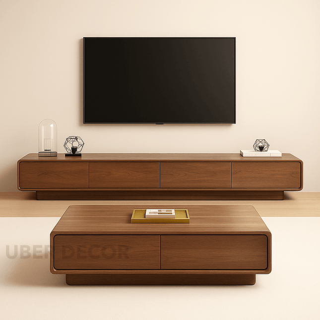 Trego Wall TV Unit With Coffee Table – Modern Space-Saving Furniture Set