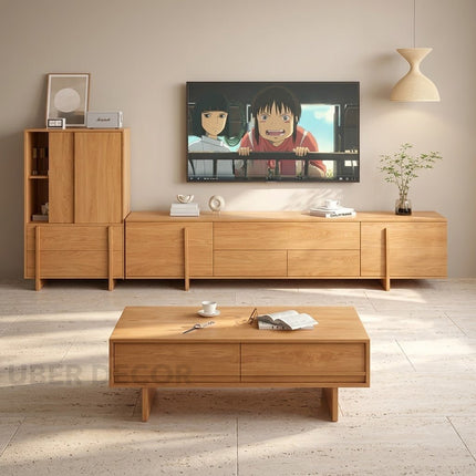 Tovoa Wood – Modern TV Cabinet, Scandinavian Inspired Console, Living Room Entertainment Unit