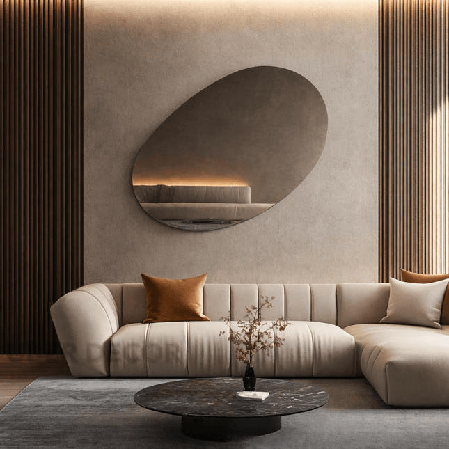 Timeless Ellipse Frameless HD Mirror – Modern Oval Wall Mirror for Living Room, Entryway & Bedroom