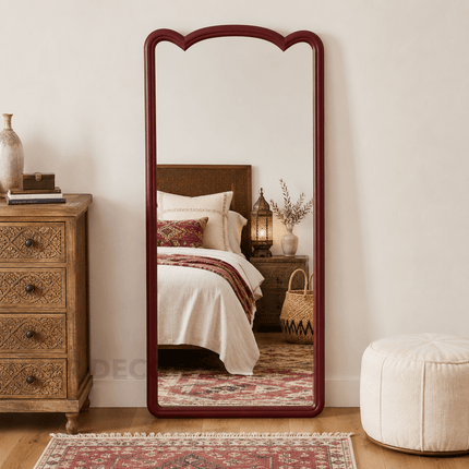 Dalia Scalloped Crown Full Length Floor Mirror – Statement Leaner